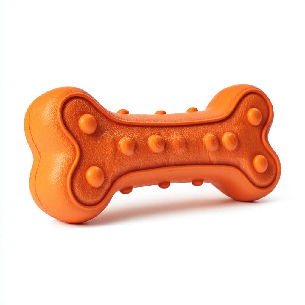 Indestructible Natural Rubber Dog Bone - Dental Care Toy